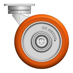 8" CC Nexus Maintenance-Free Outrigger-Style Swivel Caster with Extended Swivel Lead - 4" X 4-1/2" top plate
