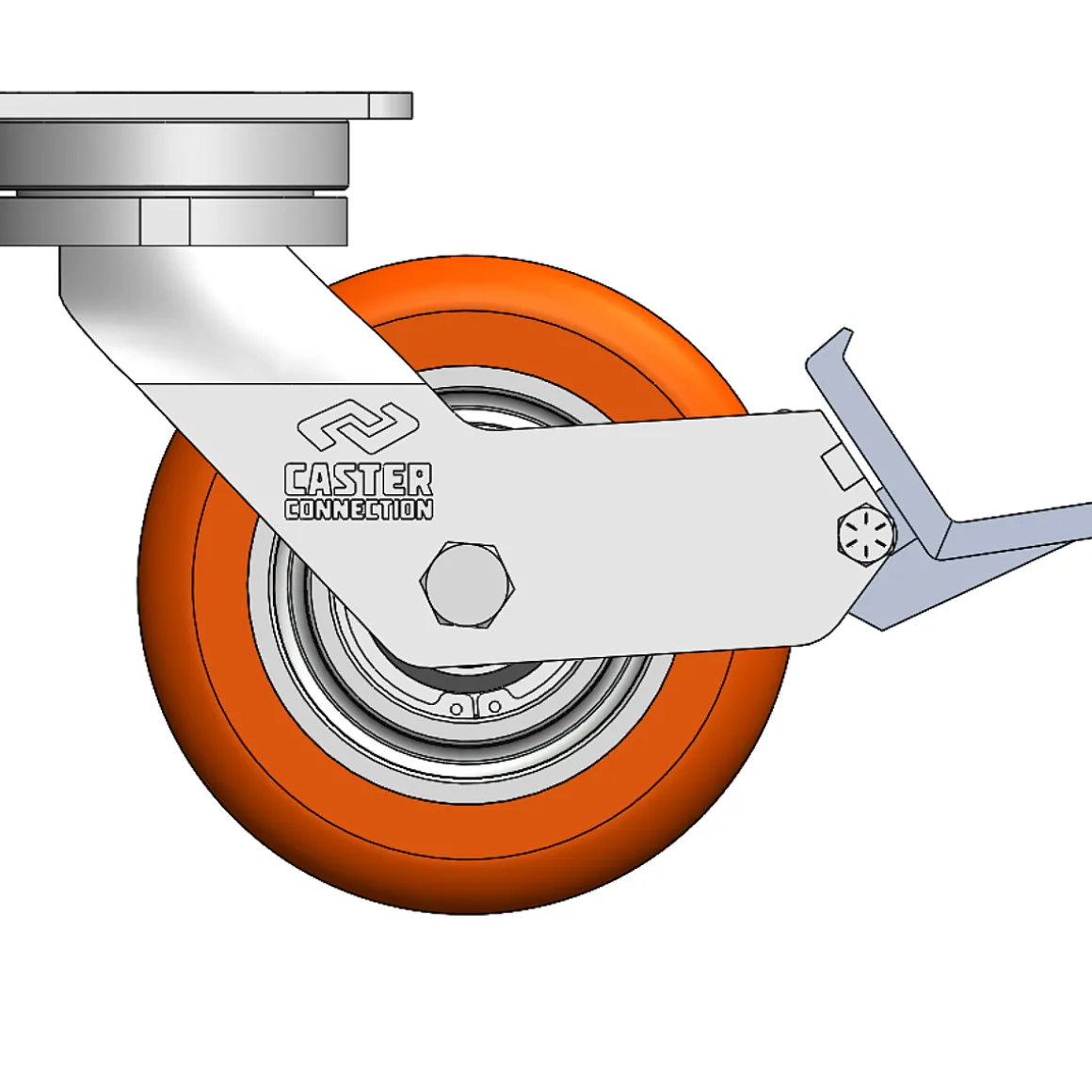 6" CC Nexus Maintenance-Free Swivel Caster with Built-In Brake