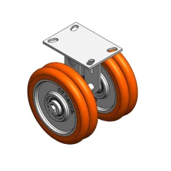 8" CC Nexus Outrigger-Style Rigid Caster - 4-1/2" X 6-1/4" top plate