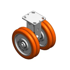 8" CC Nexus Outrigger-Style Rigid Caster - 4" X 4-1/2" top plate