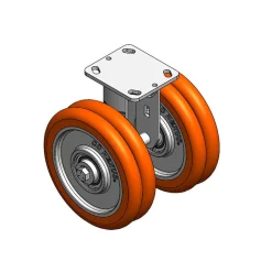 8" CC Nexus Outrigger-Style Rigid Caster - 4" X 4-1/2" top plate