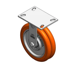 8" CC Nexus Rigid Caster - 4-1/2" X 6-1/4" top plate
