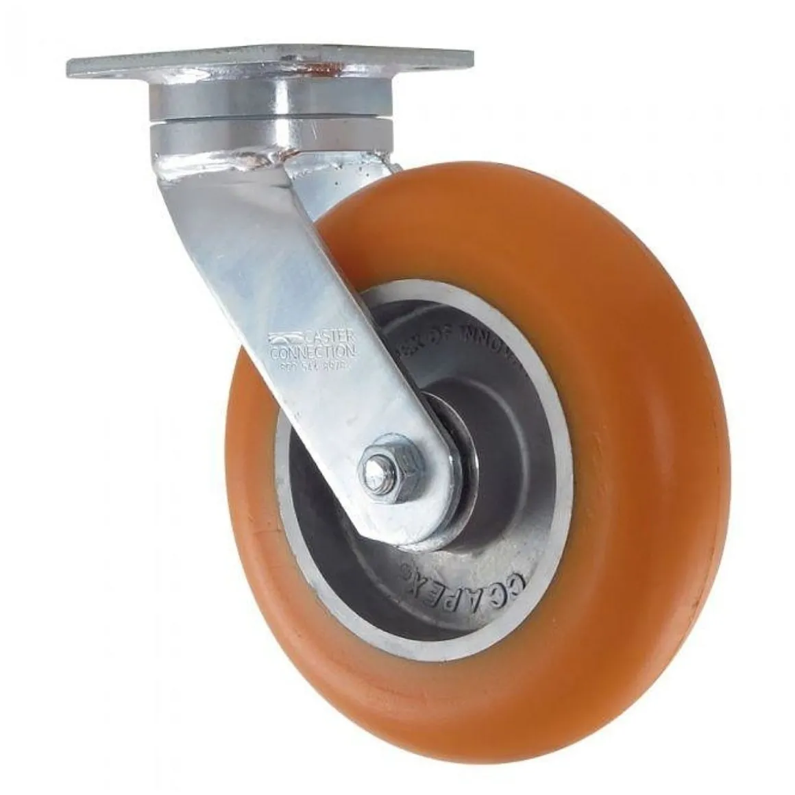8" CC Peak Maintenance-Free Swivel CC Apex Caster w/ Extended Swivel Lead
