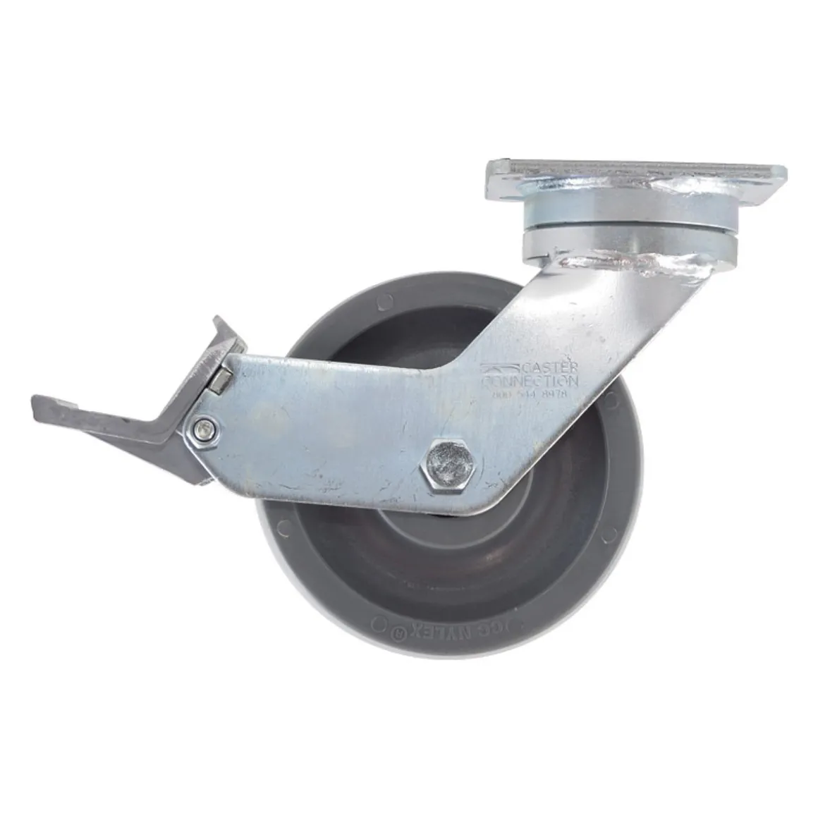 6" CC Peak Maintenance-Free Swivel CC Nylex Caster w/ Built-In Brake