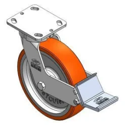 8" CC Stout HD Kingpinless Swivel Caster w/ Built in Brake