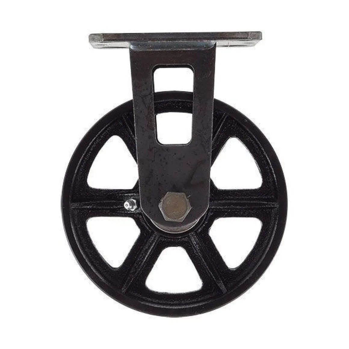 6" CC Vintage Black Cast Iron Rigid Caster