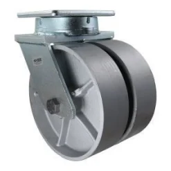 10" Dual-Wheel Cast Iron Kingpinless Swivel Caster