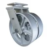 12" Dual-Wheel Cast Iron Kingpinless Swivel Caster