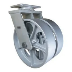 12" Dual-Wheel Cast Iron Kingpinless Swivel Caster