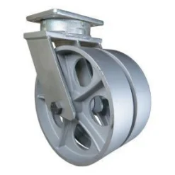 12" Dual-Wheel Cast Iron Kingpinless Swivel Caster