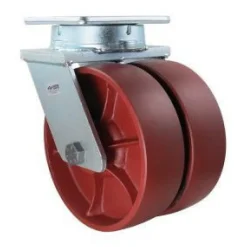10" Dual-Wheel Crown-Tread Ductile Steel Kingpinless Swivel Caster