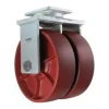 10" Dual-Wheel Crown-Tread Ductile Steel Rigid Caster
