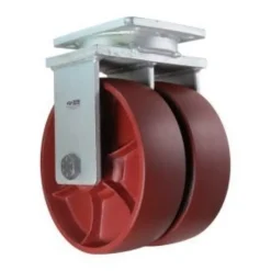 10" Dual-Wheel Crown-Tread Ductile Steel Rigid Caster