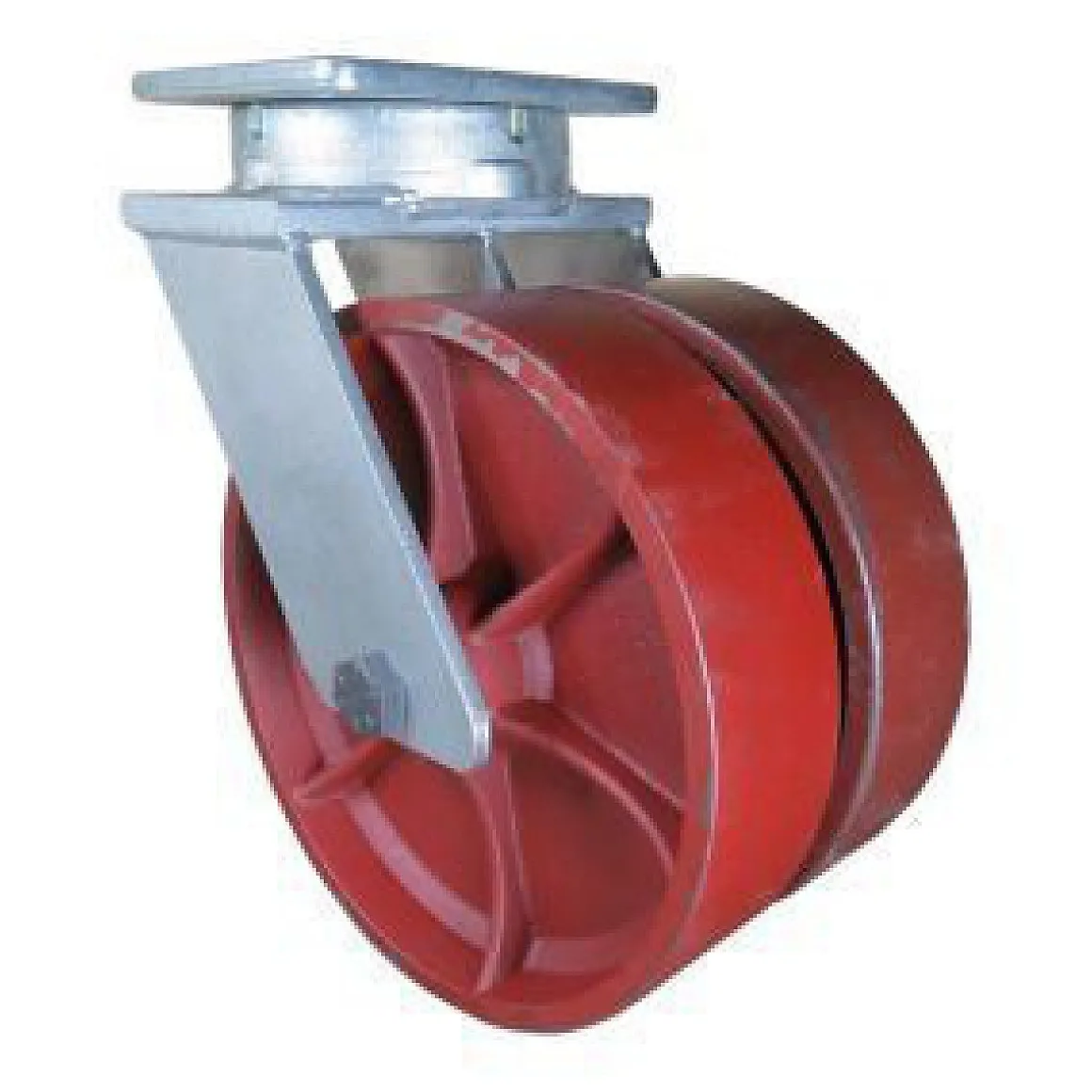 12" Dual-Wheel Ductile Steel Kingpinless Swivel Caster