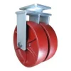 12" Dual-Wheel Ductile Steel Rigid Caster