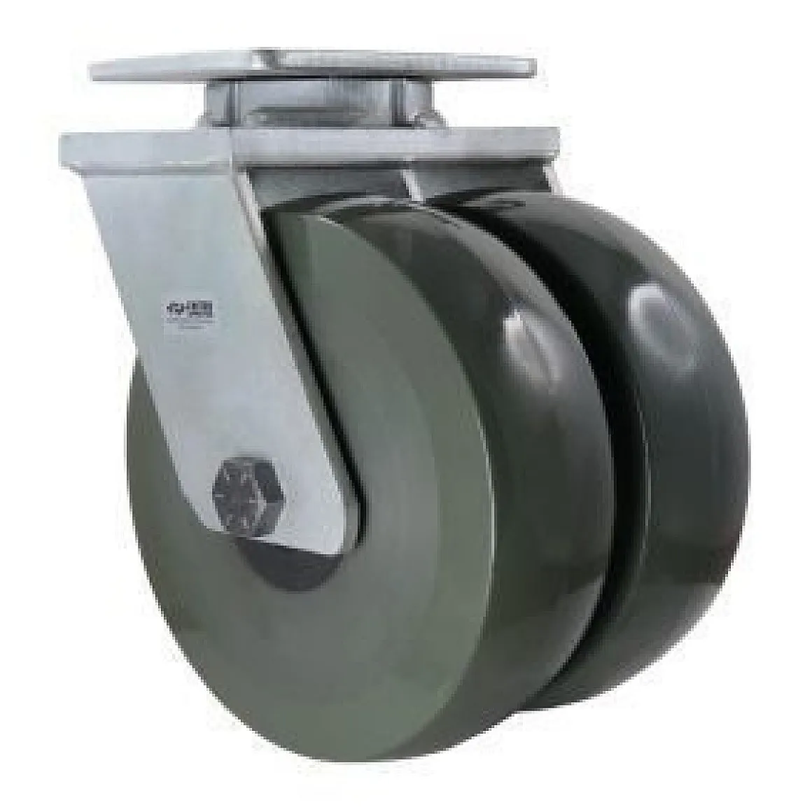 10" Dual-Wheel Elastomer Kingpinless Swivel Caster