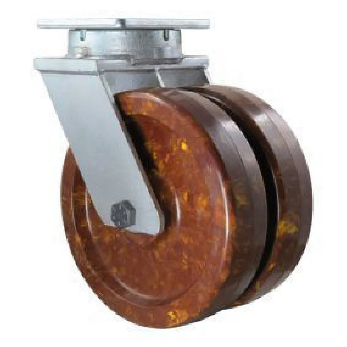 12" Dual-Wheel High-Temp Epoxy Kingpinless Swivel Caster
