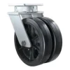 12" Dual-Wheel Mold-On Rubber Kingpinless Swivel Caster