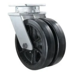 12" Dual-Wheel Mold-On Rubber Kingpinless Swivel Caster