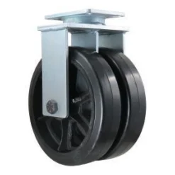 12" Dual-Wheel Mold-On Rubber Rigid Caster