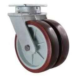 12" Dual-Wheel Polyurethane Kingpinless Swivel Caster