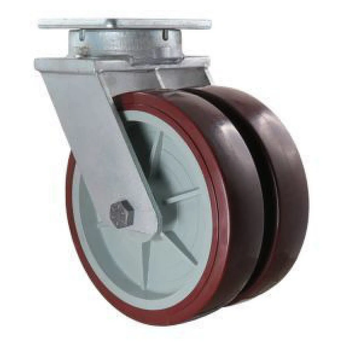 12" Dual-Wheel Polyurethane Kingpinless Swivel Caster
