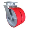 12" Dual-Wheel Polyurethane Kingpinless Swivel Caster