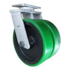 12" Dual-Wheel Polyurethane Kingpinless Swivel Caster