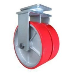 12" Dual-Wheel Polyurethane Rigid Caster