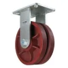 8" Ductile Steel V-Groove Rigid Caster