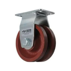 4" Ductile Steel V-Groove Rigid Caster