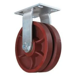 8" Ductile Steel V-Groove Rigid Caster