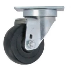 3" Hard Black Rubber Swivel Caster