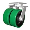 8" Kingpinless Dual Wheel Polyurethane Swivel Caster
