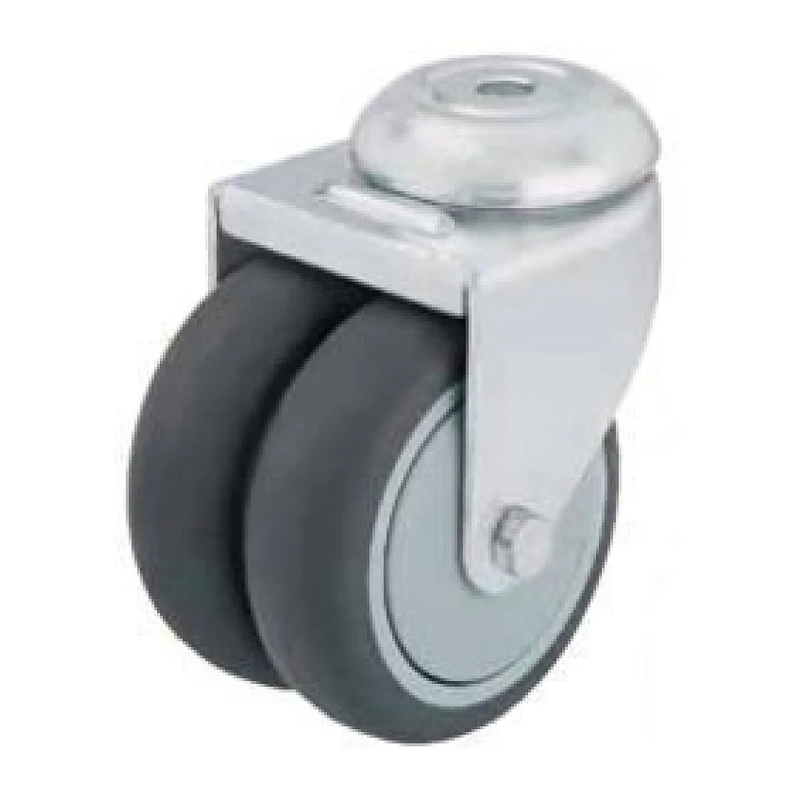 50 mm Dual Wheel Thermoplastic Rubber Swivel Caster