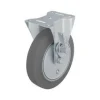 200 mm Elastic Rubber Dead Man's Brake Left Side Rigid Caster