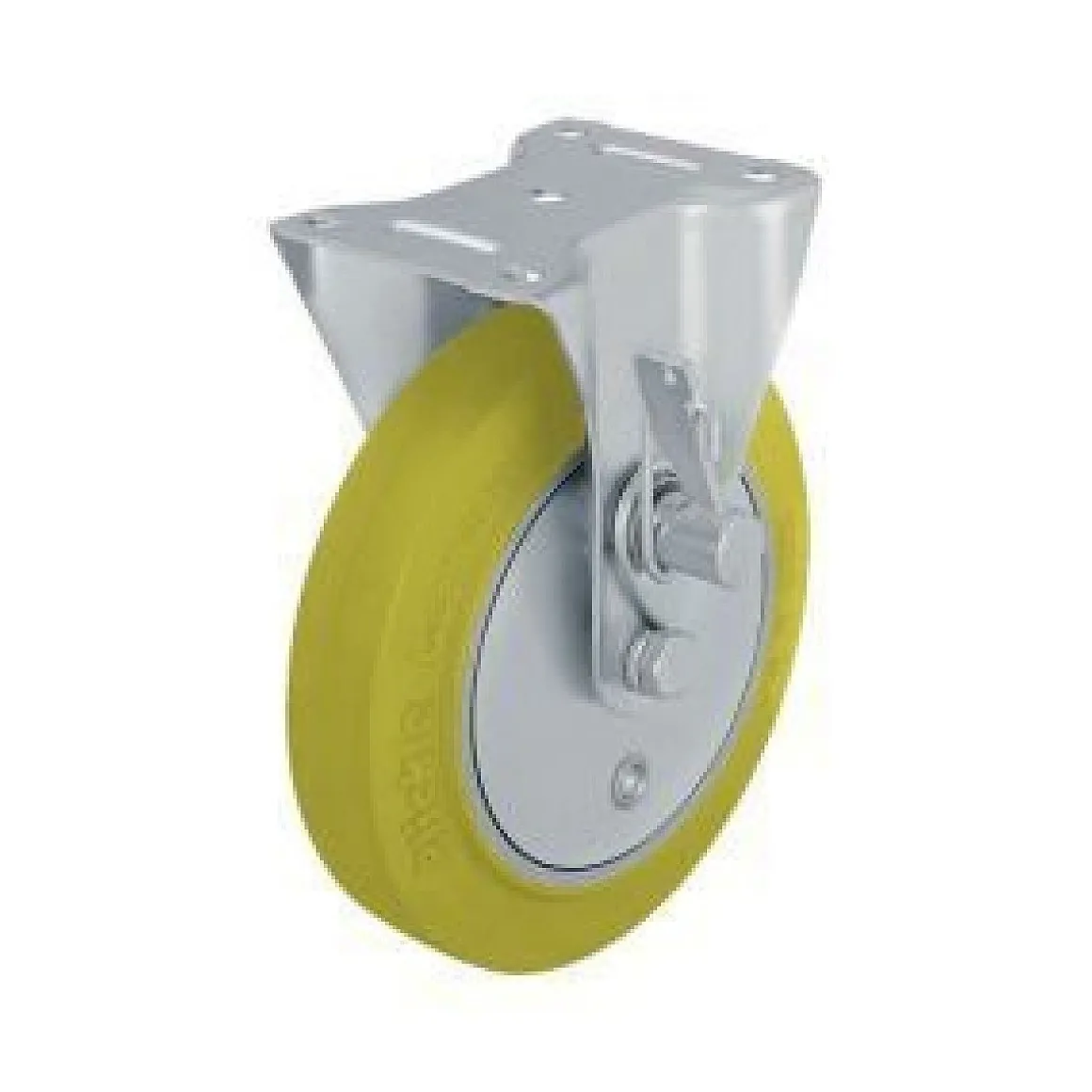 180 mm Elastic Rubber Dead Man's Brake Right Side Rigid Caster