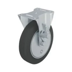 160 mm Elastic Rubber Dead Man's Brake Left Side Rigid Caster
