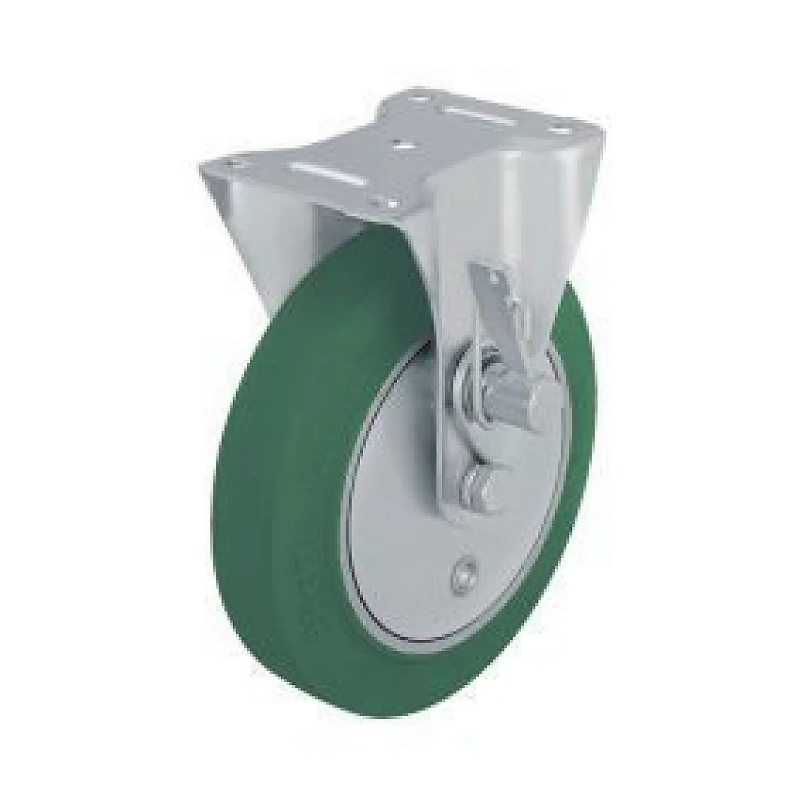 200 mm Elastic Rubber Dead Man's Brake Left Side Rigid Caster