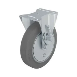 200 mm Elastic Rubber Dead Man's Brake Right Side Rigid Caster