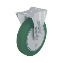 200 mm Elastic Rubber Dead Man's Brake Right Side Rigid Caster