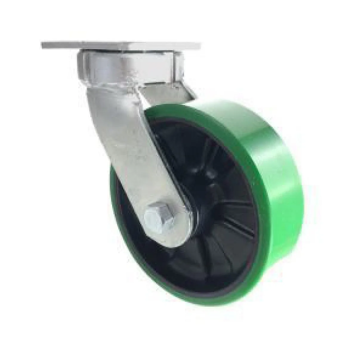 6" Polyurethane on Glass-Filled Nylon Kingpinless Swivel Caster (Extended Swivel Lead)