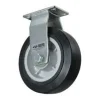 6" Rubber on Iron Rigid Caster