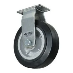 6" Rubber on Iron Rigid Caster