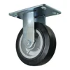 6" Rubber on Iron Rigid Caster