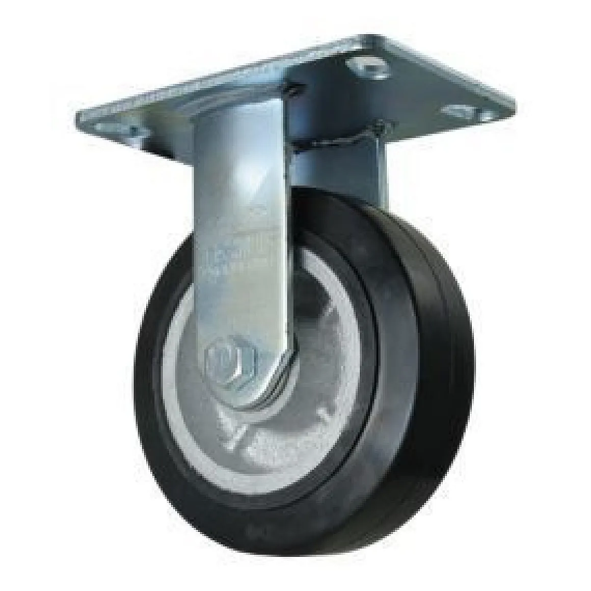 6" Rubber on Iron Rigid Caster