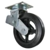 8" Rubber on Iron Spring-Loaded Swivel Caster