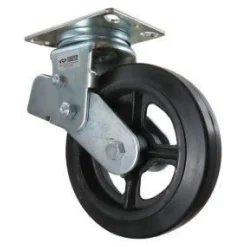 8" Rubber on Iron Spring-Loaded Swivel Caster