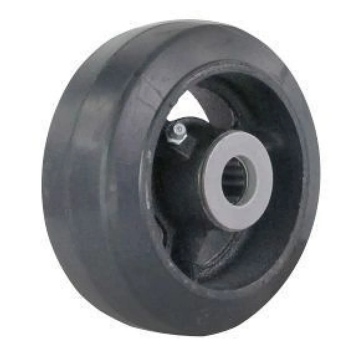 5" Rubber on Iron Wheel