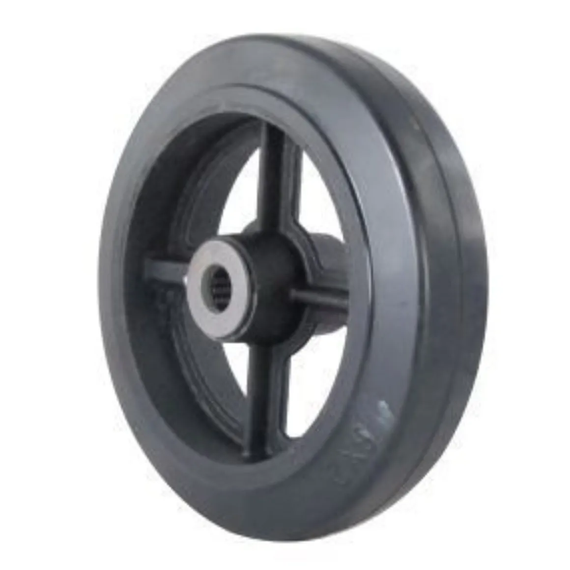 8" Rubber on Iron Wheel